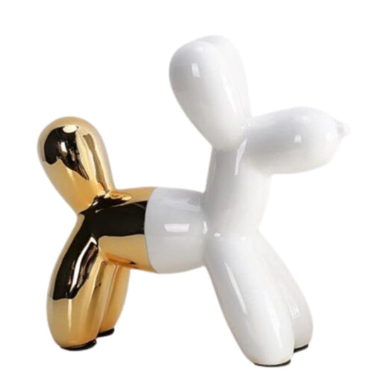 Balloon Dog Bank White and Gold-0