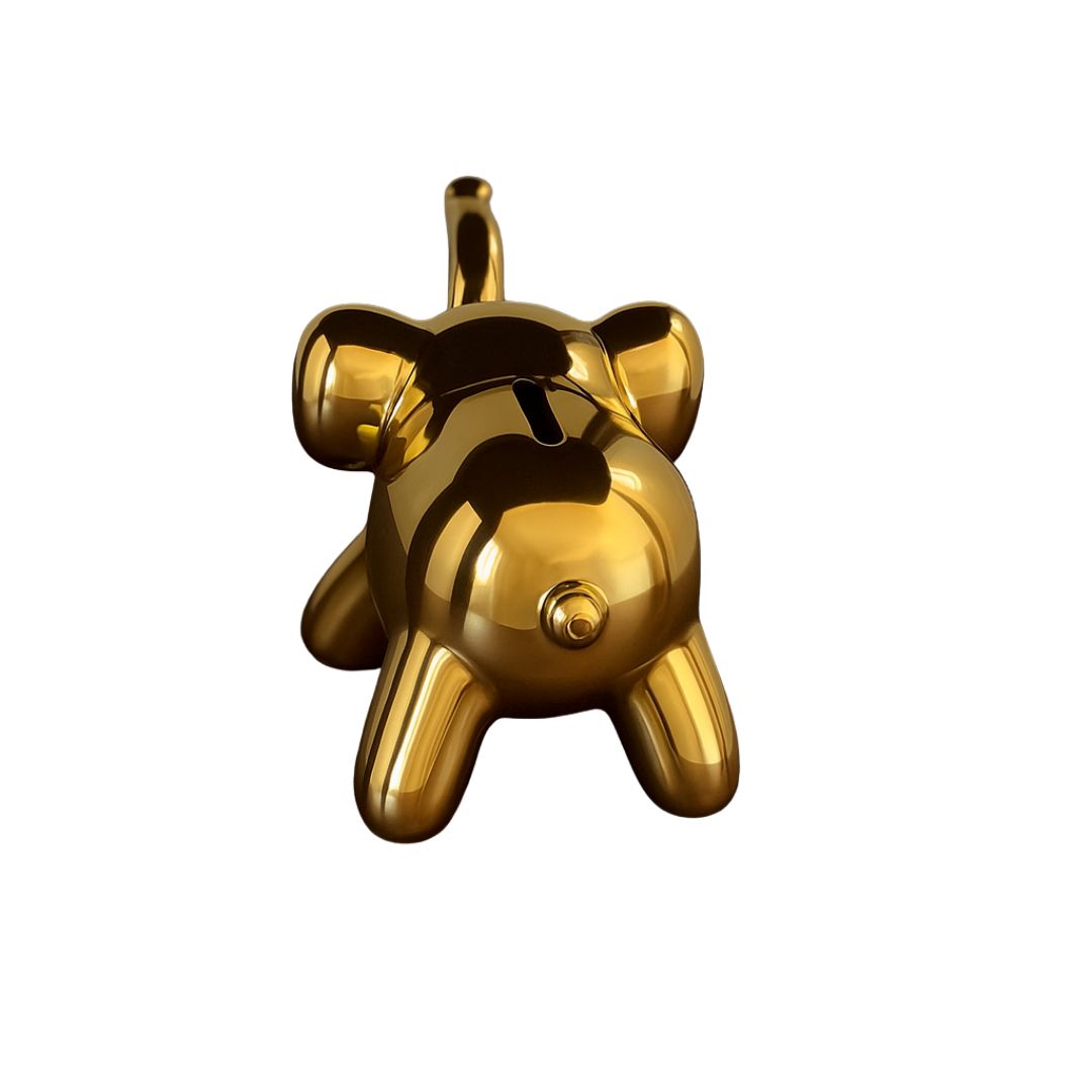 Ceramic Elephant Bank – Gold-1