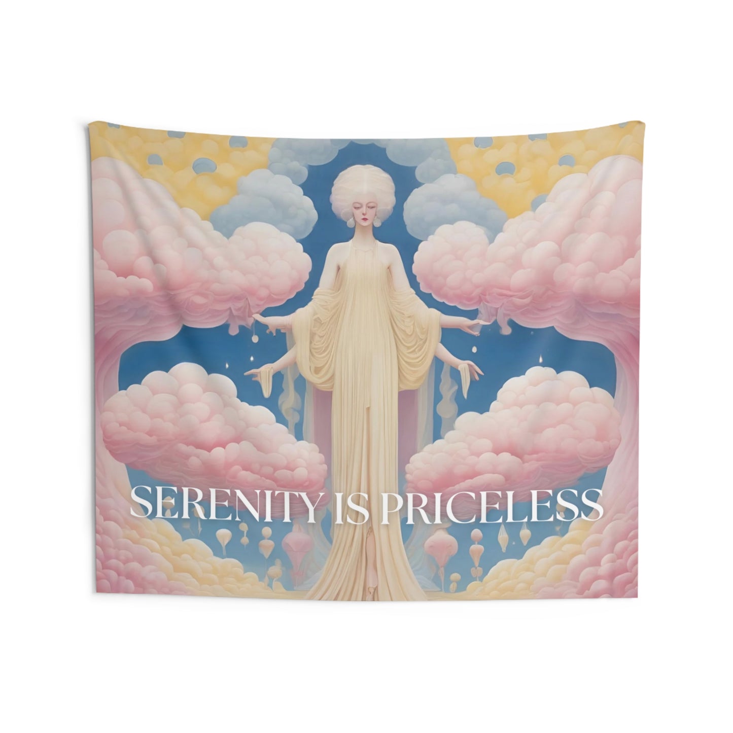 Serene Indoor Wall Tapestry - Peaceful Home Decor, Boho Wall Art, Living Room Accent, Mindfulness Decor, Unique Gift by Ouro Maji