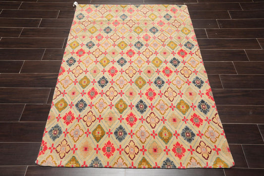 3'11" x 5'8" Swiss Wash Hand Knotted Wool Tibetan Classic Phurba Dorje Area Rug-1