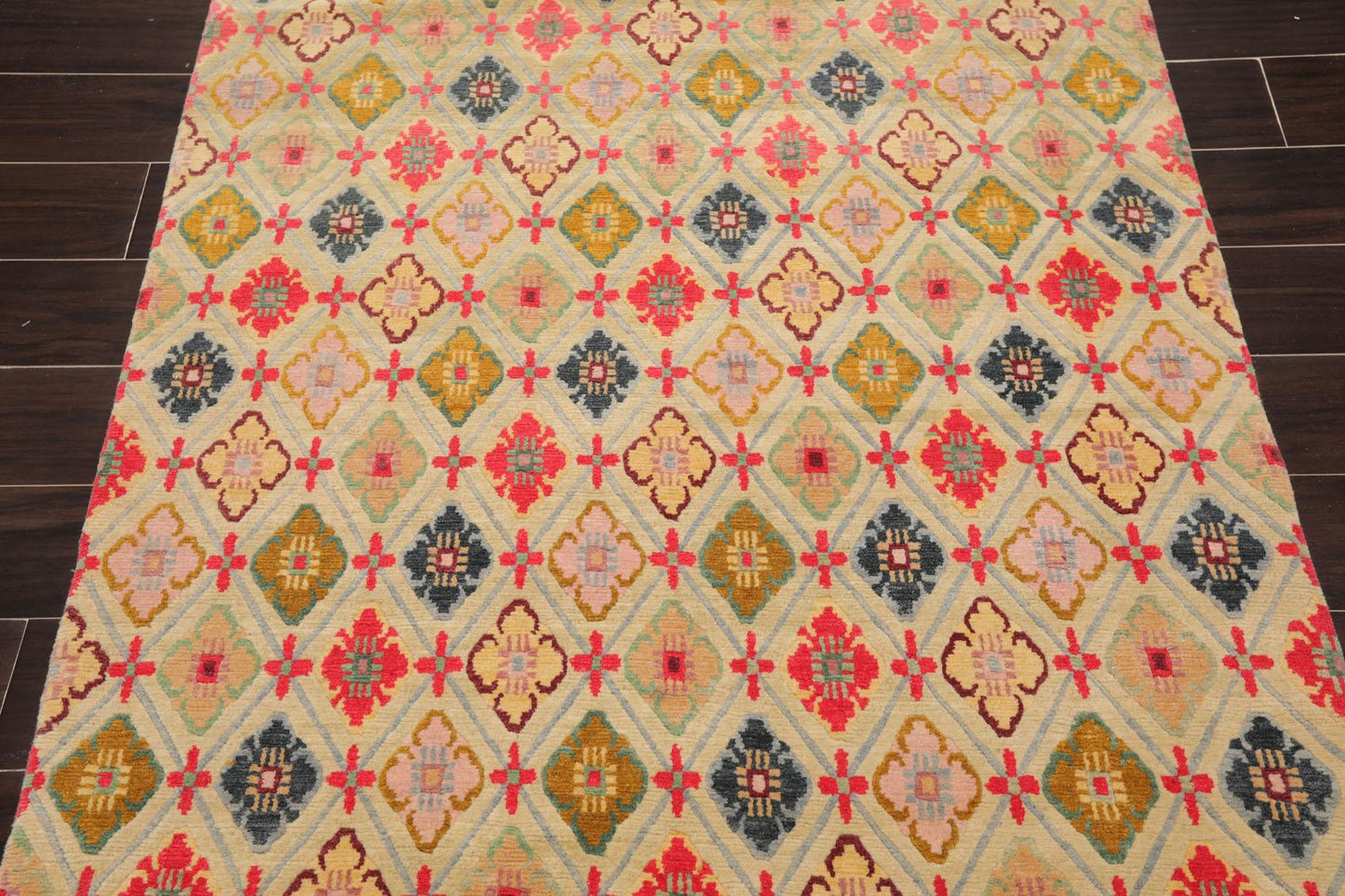 3'11" x 5'8" Swiss Wash Hand Knotted Wool Tibetan Classic Phurba Dorje Area Rug-4