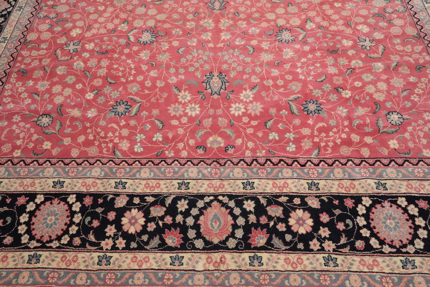 11'7" x 16'3" Rare Romanian Palace Size Hand Knotted Wool Kashaan Area Rug Pink-4