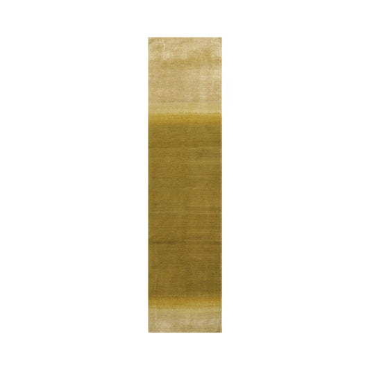 3'1''x12'1'' Runner Olive, Green Hand Knotted Tibetan 100% Wool ombre Modern & Contemporary Oriental Area Rug-1