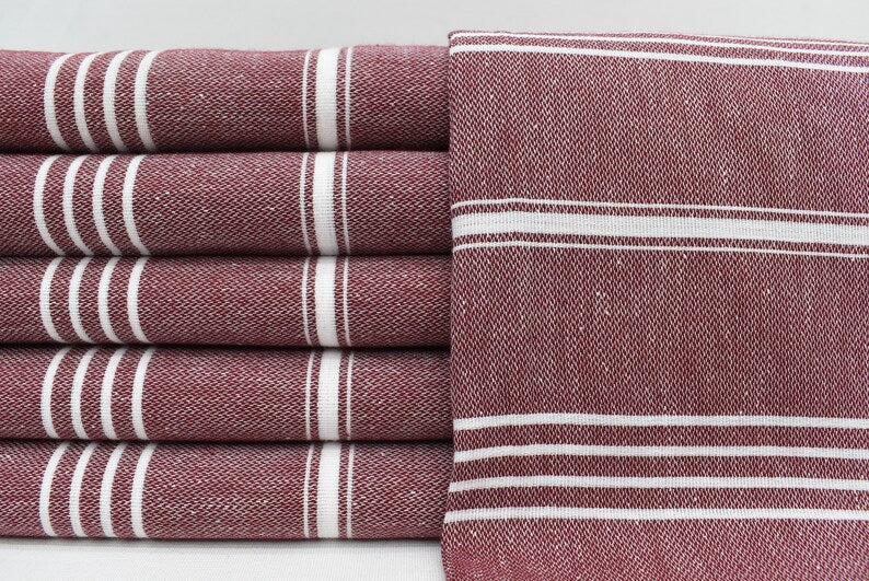 MONACO BURGUNDY TURKISH TOWEL-3