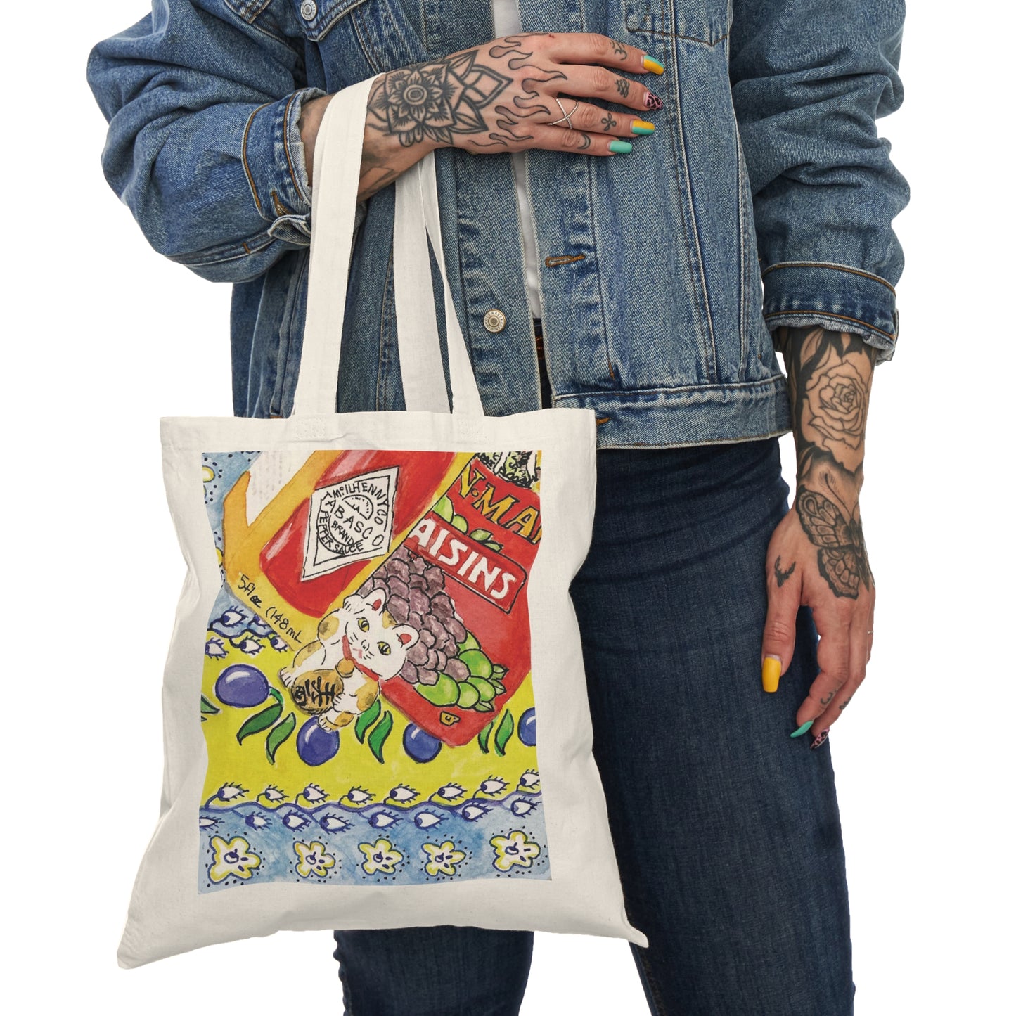 Tote Bag - Japanese Greeting Cat Design by Japochine
