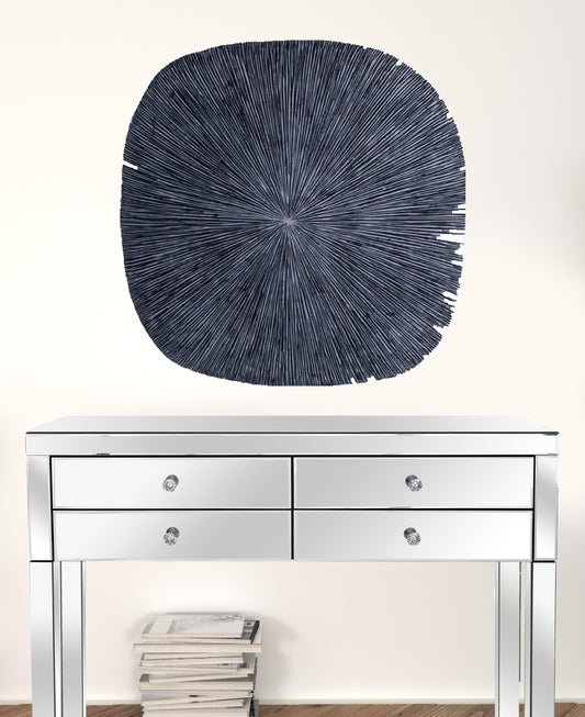 29" X 29" X 2" Gray, Sandstone, Ribbed, Square - Wall Decor-0