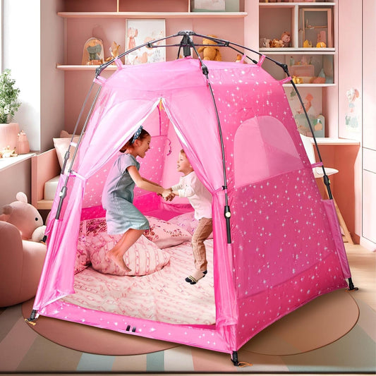Kids Pop-Up Play Tent: 78"X66" Portable Baby Playpen Large Princess Castle Playhouse for Girls Indoor Outdoor - Toddler Play Yard with Canopy for Beach-0