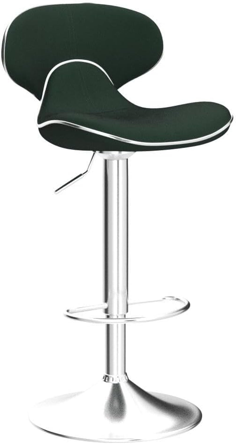 Masaccio Velvet Upholstered Adjustable Swivel Barstool, Set of 2, Green-4