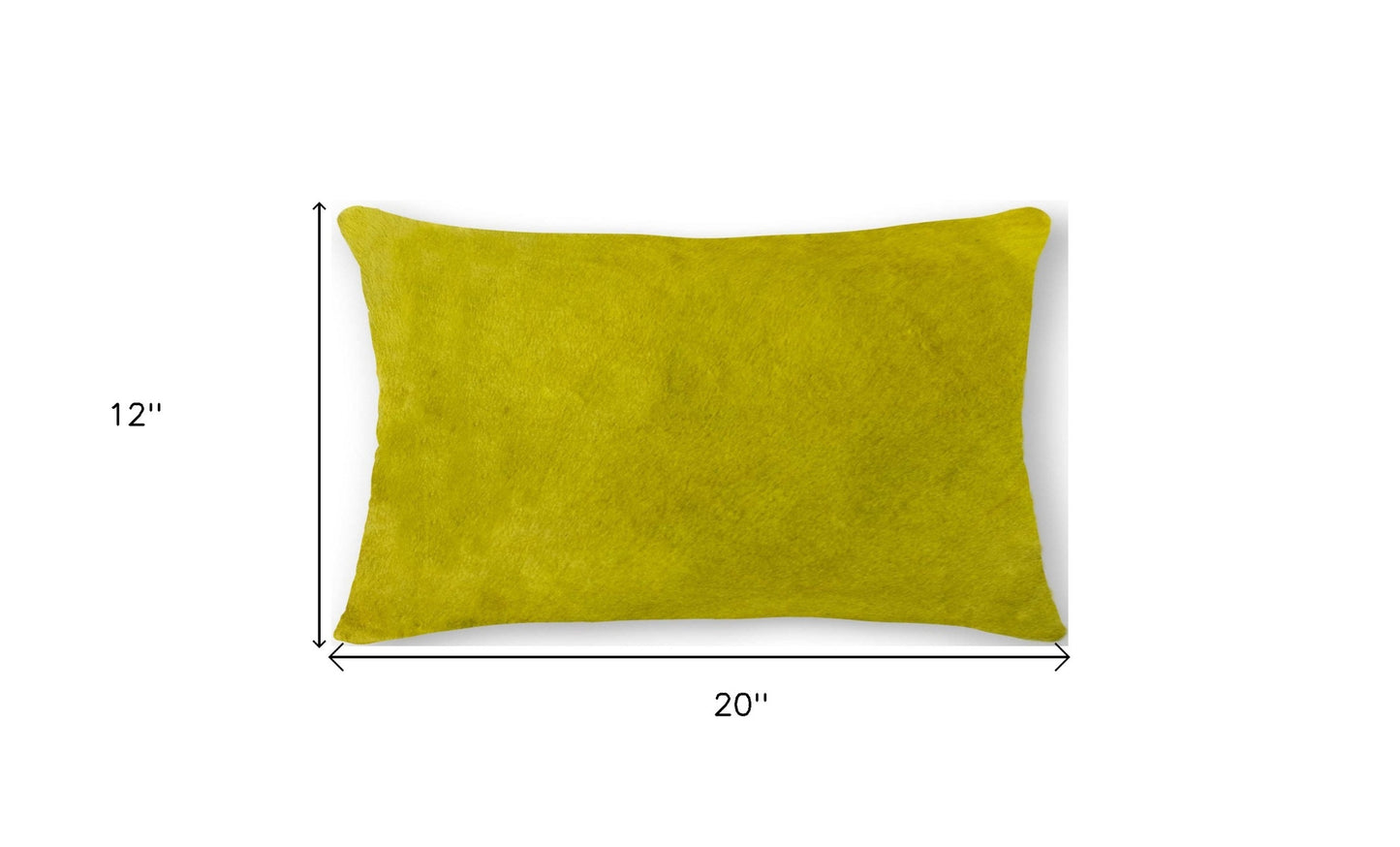 12" X 20" Yellow Cowhide Throw Pillow-5