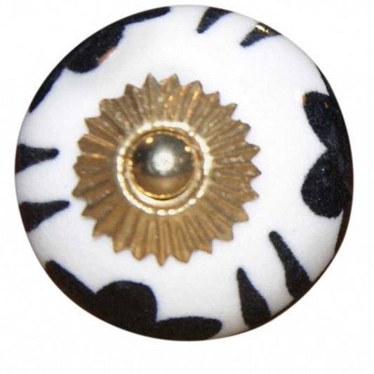 1.5" X 1.5" X 1.5" Black White And Gold  Knobs 8 Pack-0