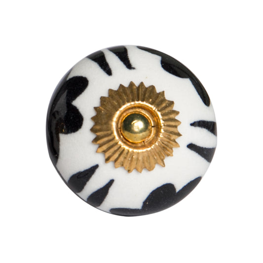 1.5" X 1.5" X 1.5" White Black And Yellow  Knobs 12 Pack-0