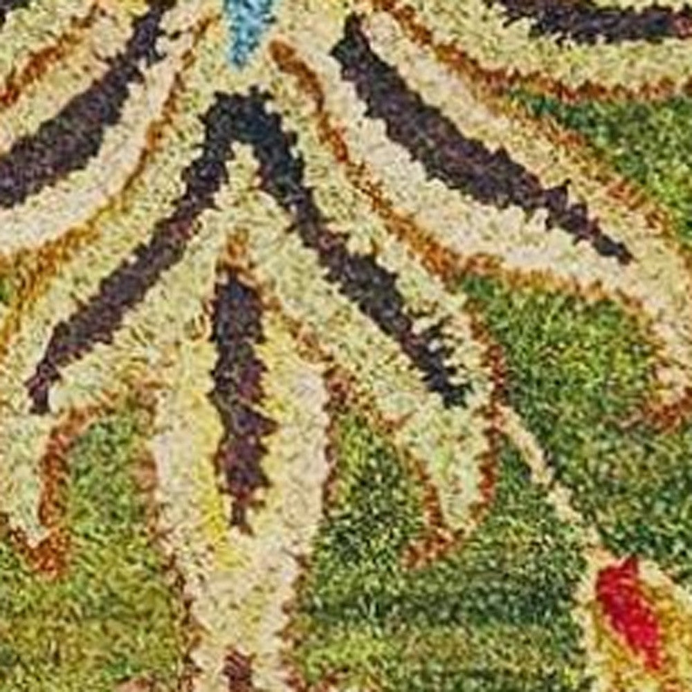 9' X 13' Wool Emerald Green Area Rug-6