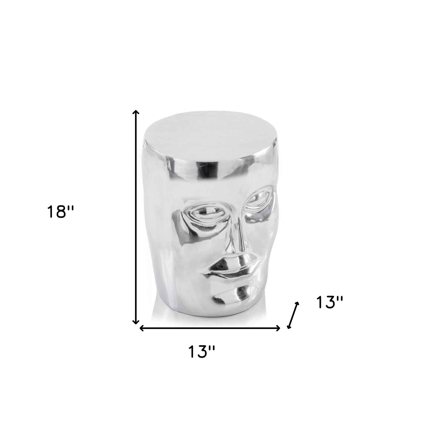 18" Silver Aluminum Faces Round End Table-3