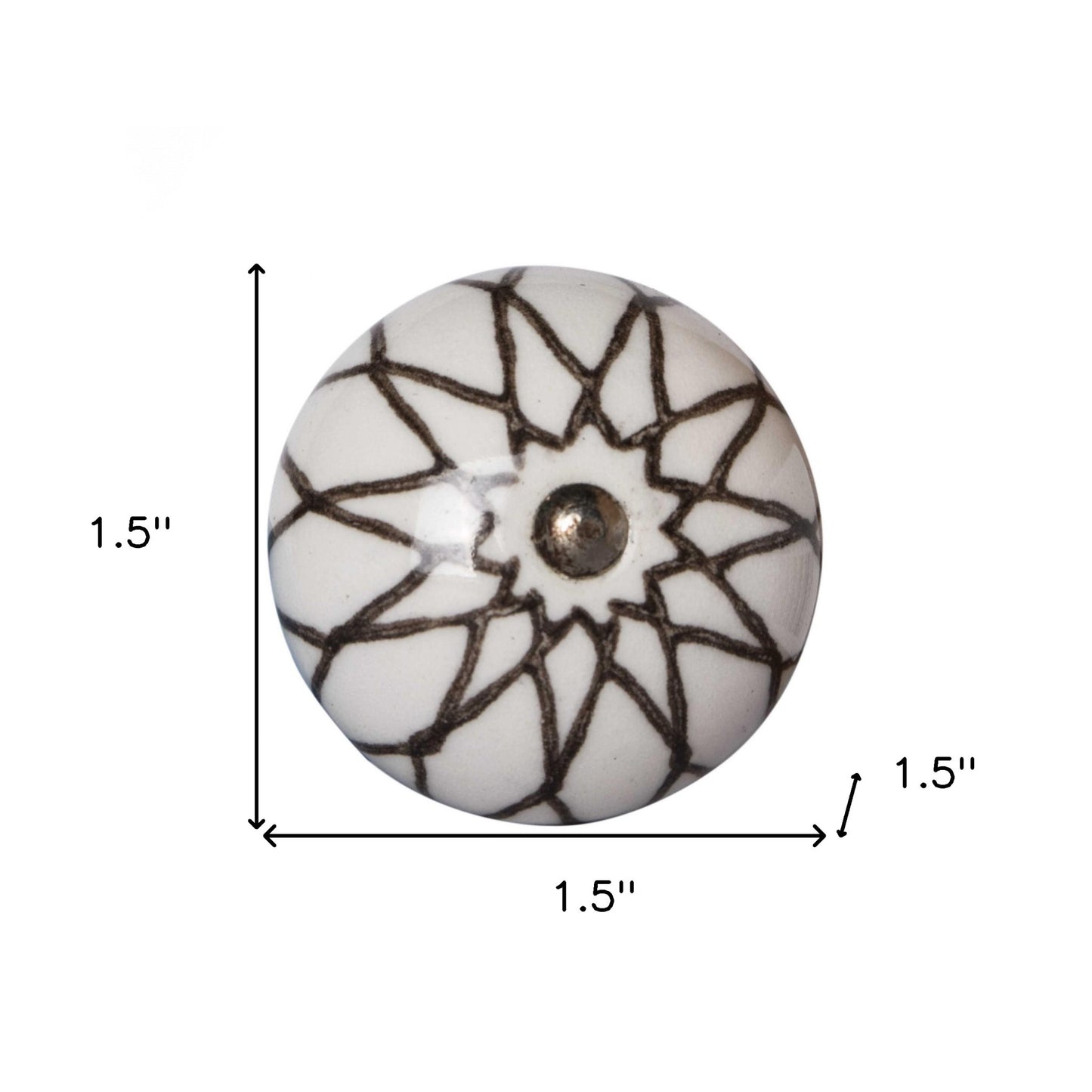1.5" X 1.5" X 1.5" Ceramic Metal Multicolor 12 Pack Knob-5