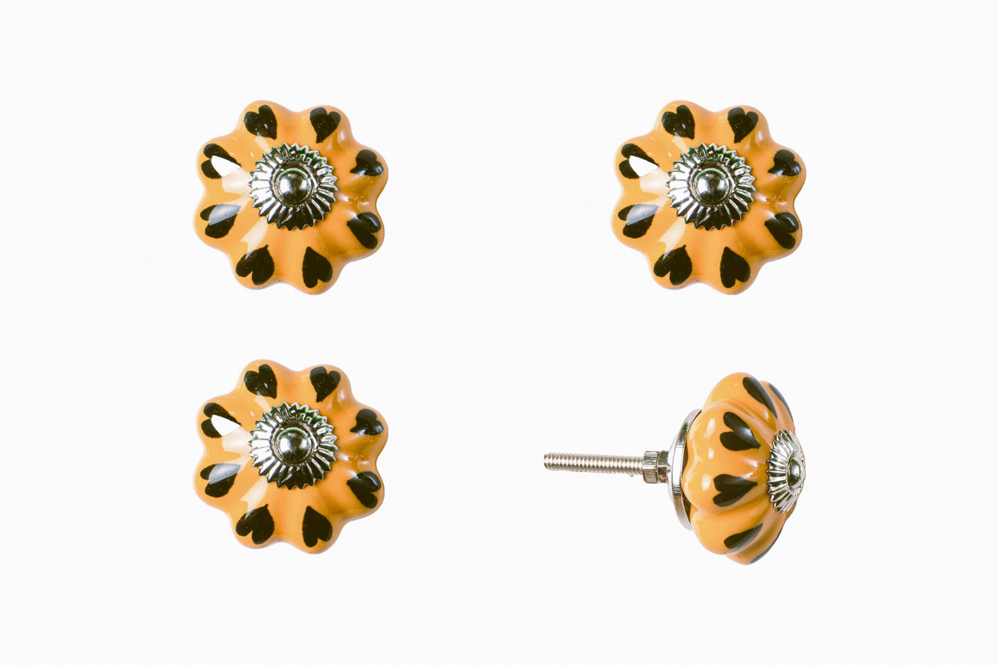1.5" X 1.5" X 1.5" Ceramic Metal Yellow Green 8 Pack Knob-3