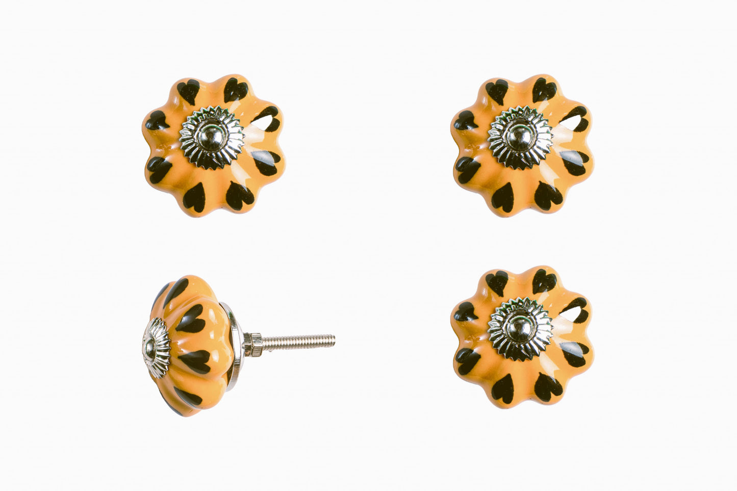 1.5" X 1.5" X 1.5" Ceramic Metal Yellow Green 8 Pack Knob-4