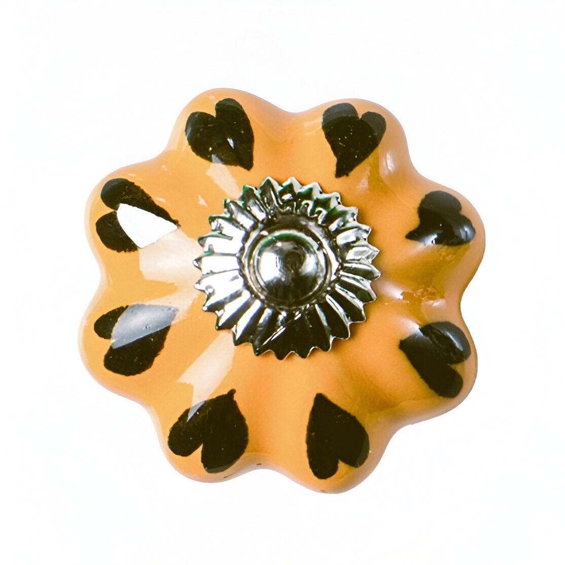 1.5" X 1.5" X 1.5" Ceramic Metal Yellow Green 8 Pack Knob-2