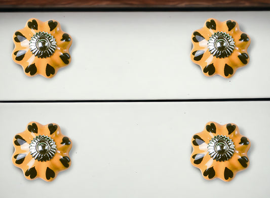 1.5" X 1.5" X 1.5" Ceramic Metal Yellow Green 8 Pack Knob-0