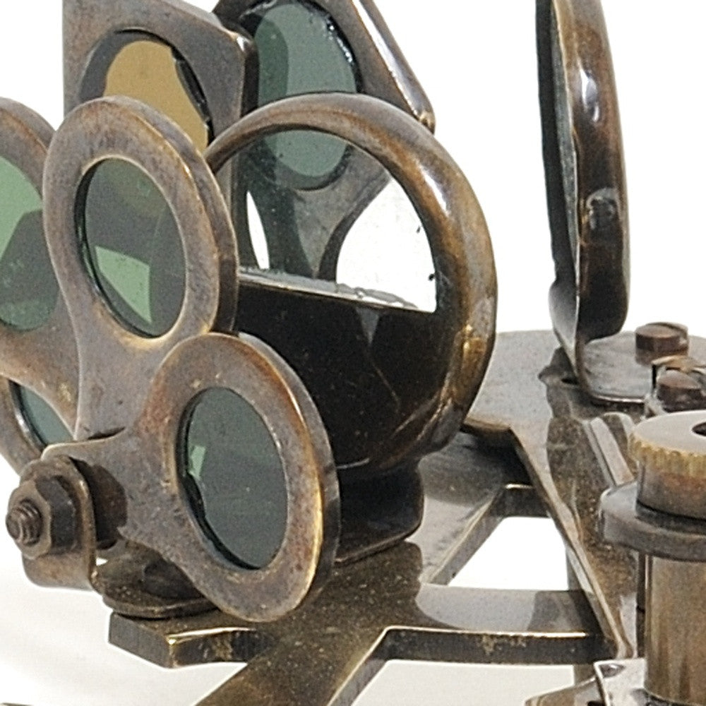 4" X 4.5" X 2.5" Nautical Sextant In Wood Box Medium-3