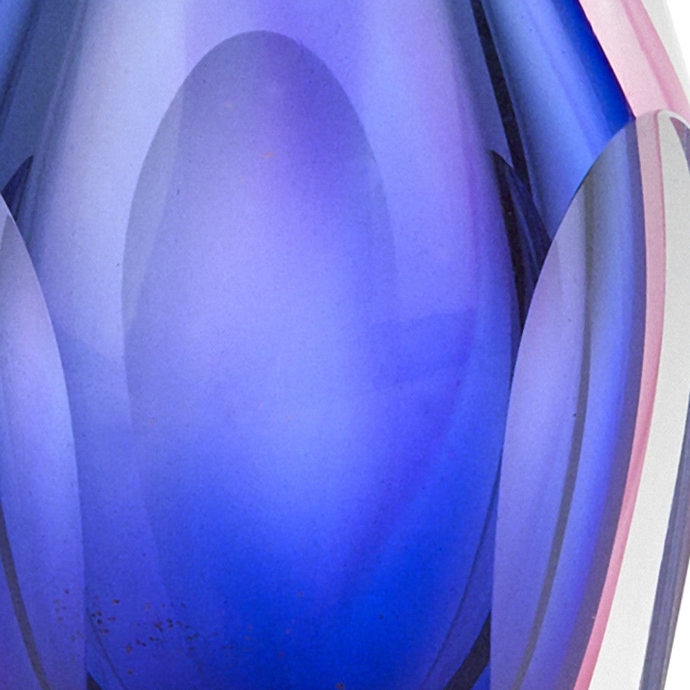 6" Clear And Purple Crystal Glass Table Vase-5