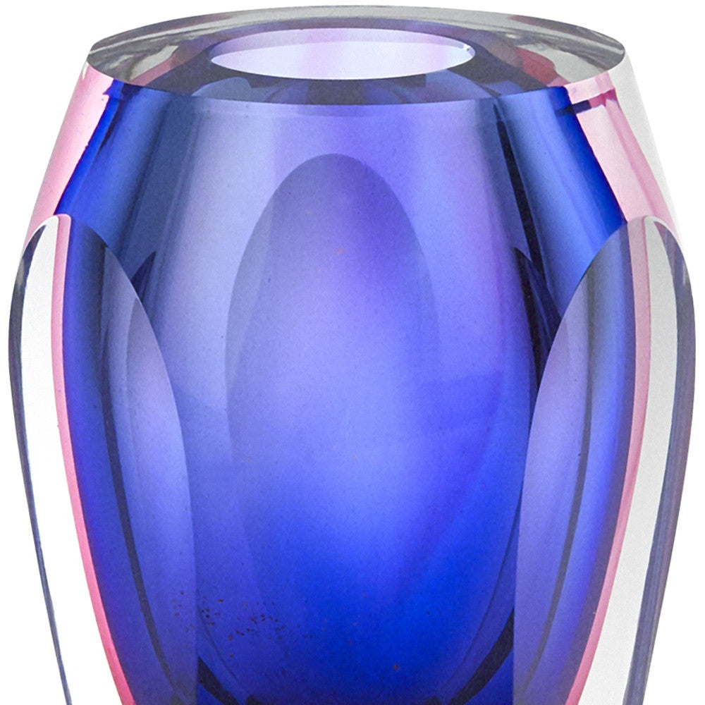 6" Clear And Purple Crystal Glass Table Vase-6