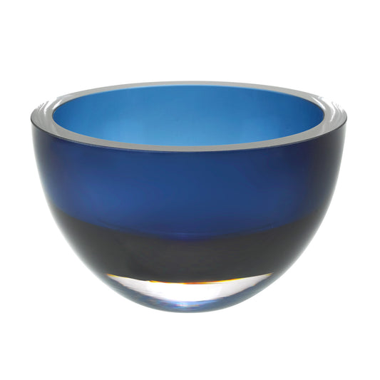 6 Mouth Blown European Made Lead Free Midnight Blue Crystal Bowl-0