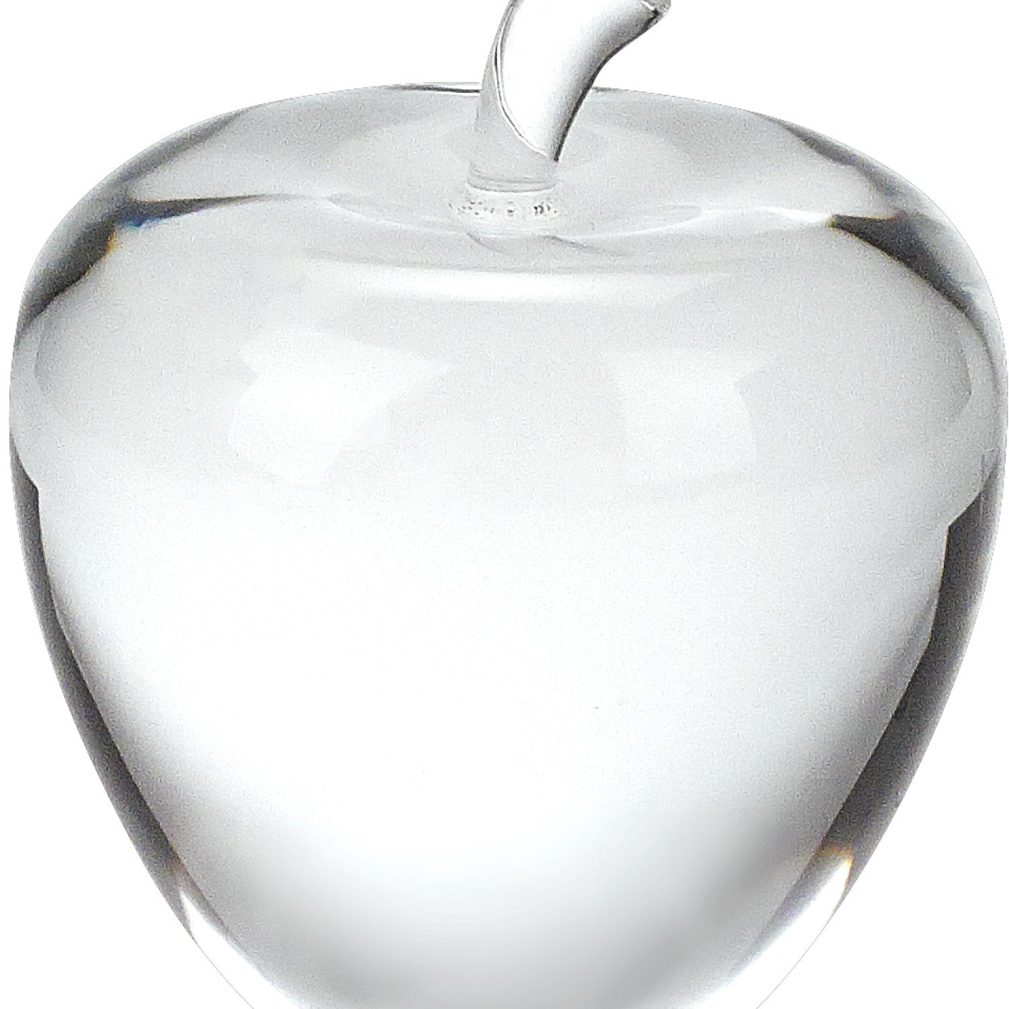 4" Clear Crystal Apple Paperweight Tabletop Sculpture-2