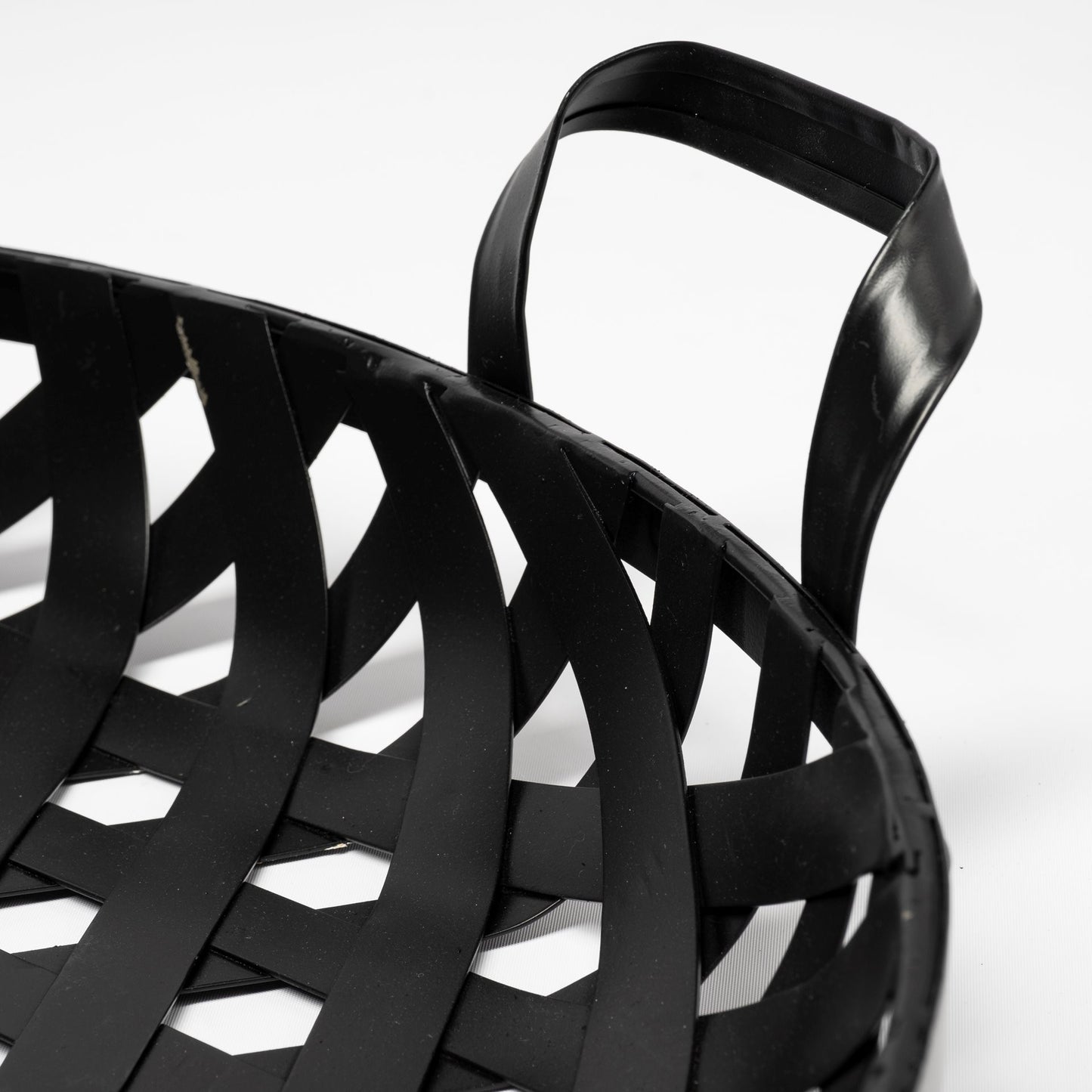 Set of Two Black Round Metal Indoor Outdoor Tray With Handles-7
