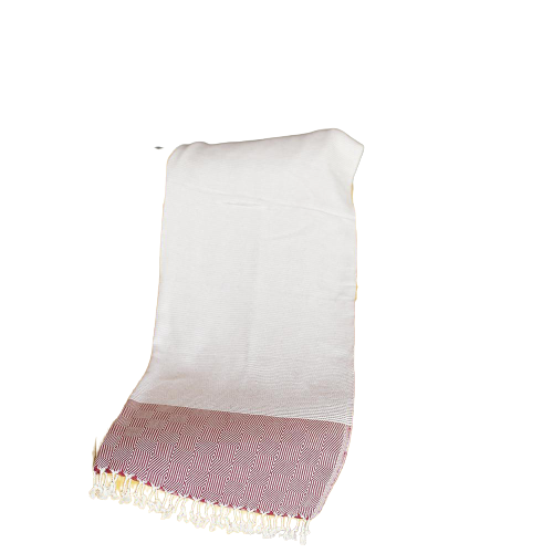 70" Turkish Cotton Handwoven Throw Blankets In Red-0