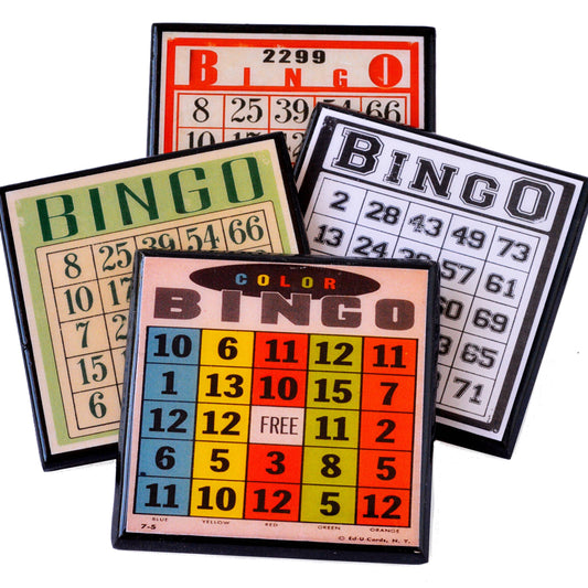 Bingo!  Vintage Bingo Card Coaster Set-0