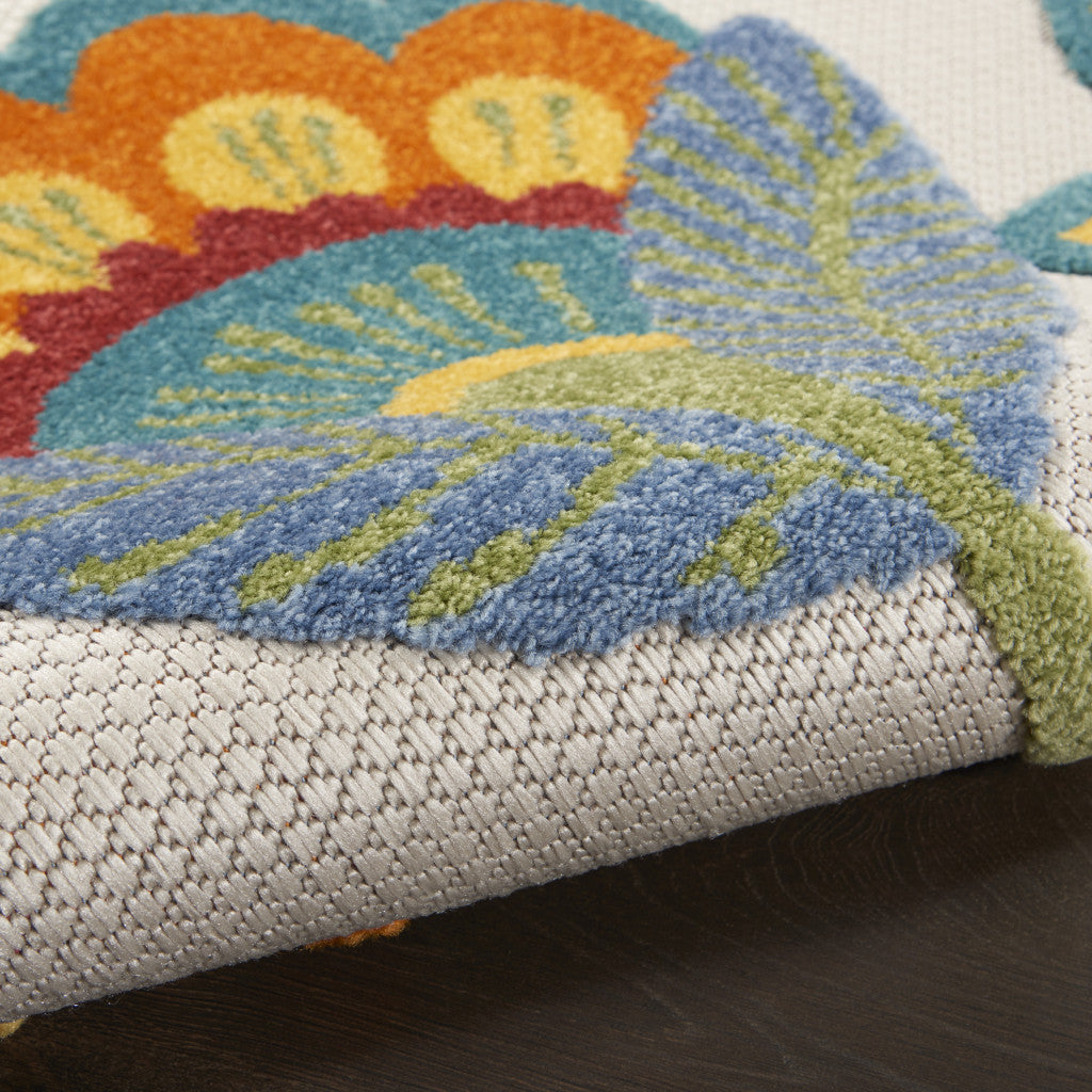 8' X 11' Yellow And Ivory Indoor Outdoor Area Rug-6