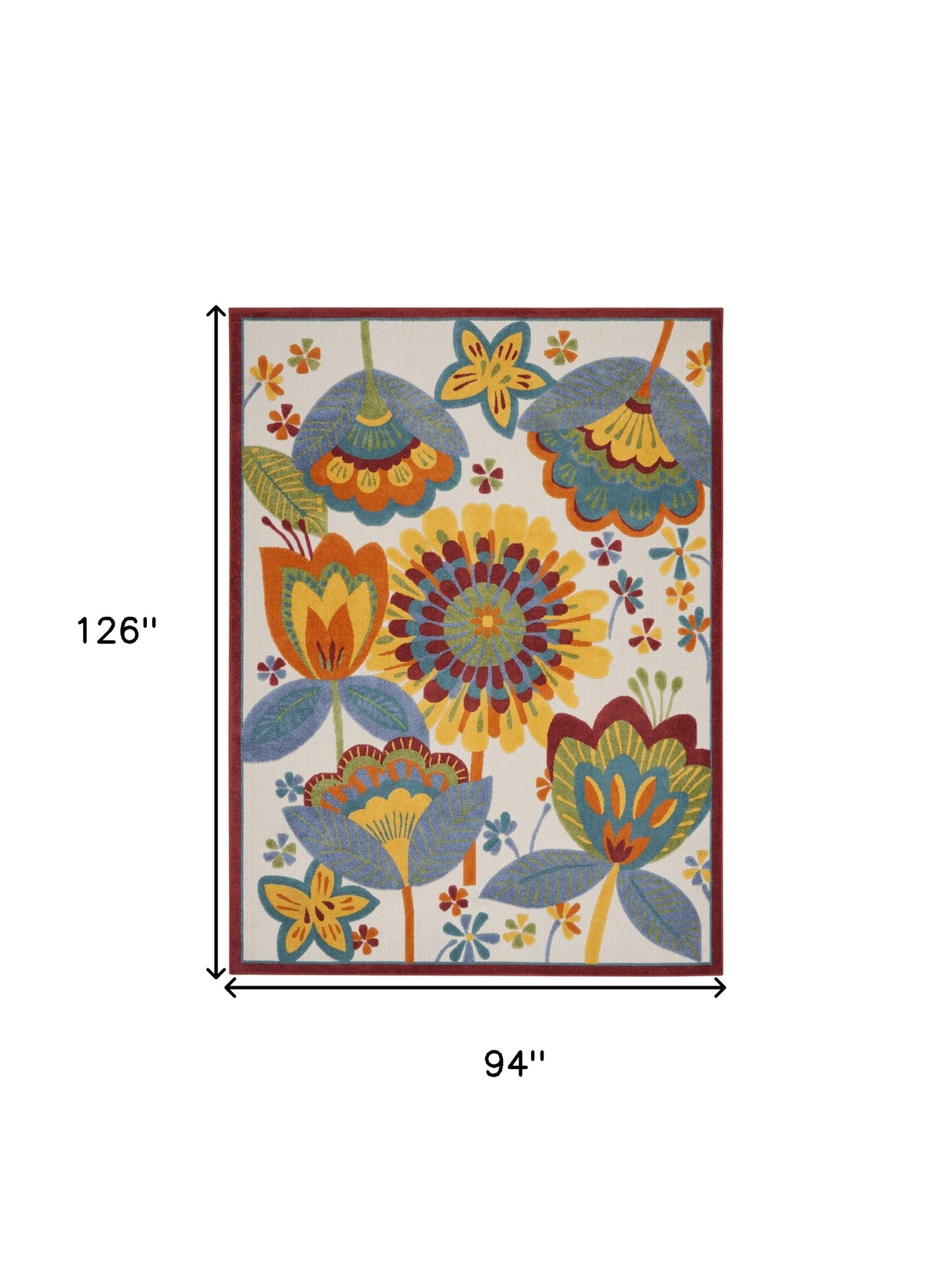 8' X 11' Yellow And Ivory Indoor Outdoor Area Rug-2