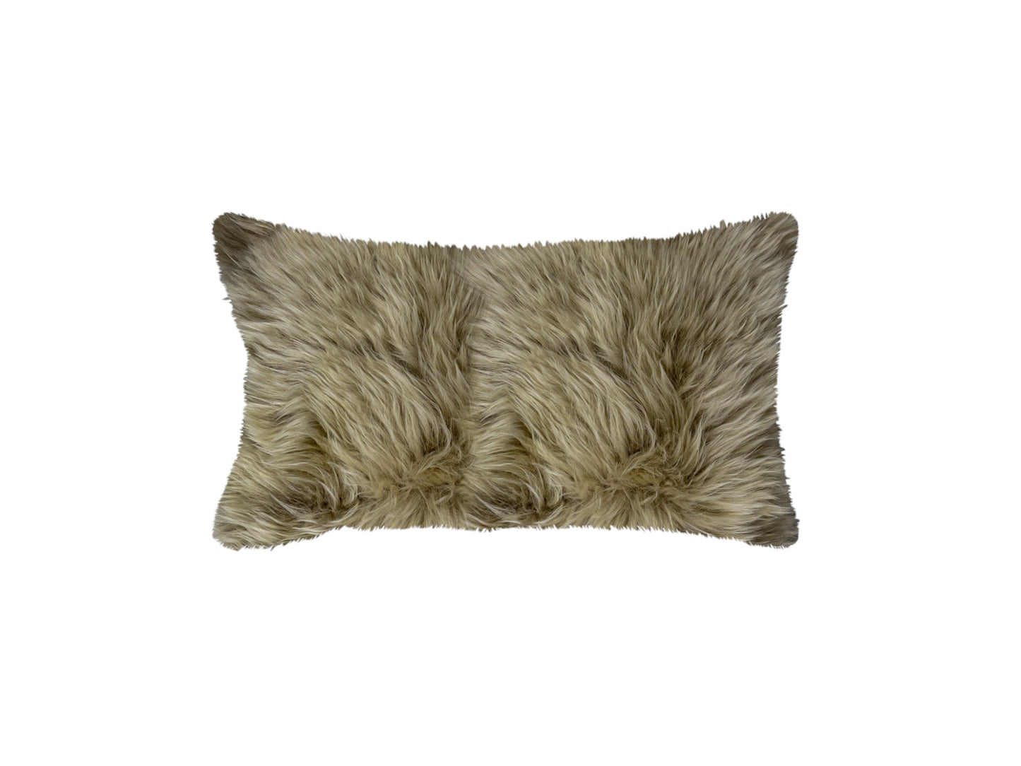 Taupe Natural Sheepskin Lumbar Pillow-1