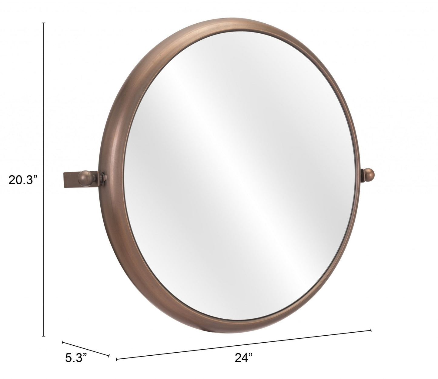 Industrial Gold Round Mirror-8