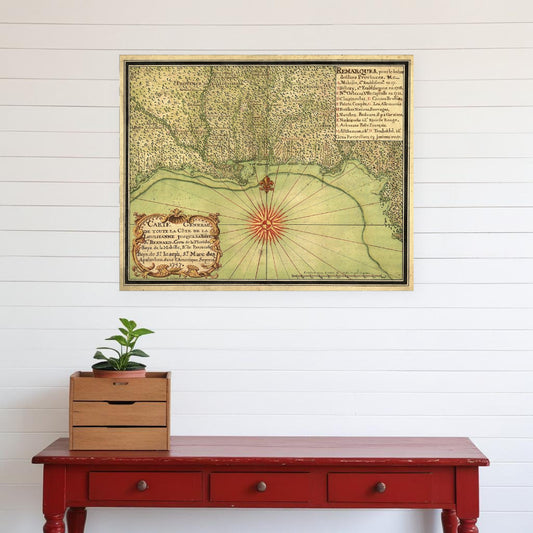 20" X 24" C1747 Map Of The Gulf Coast Vintage  Poster Wall Art-0