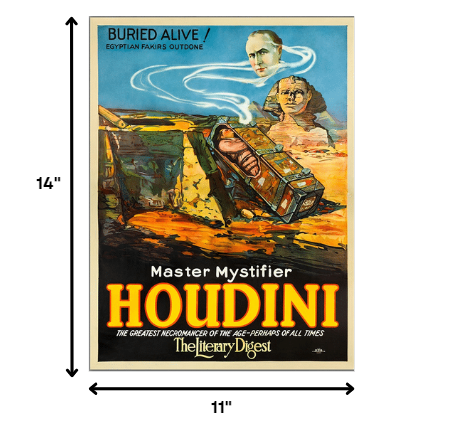 Master Mystifier Houdini Vintage Magic Unframed Print Wall Art-5