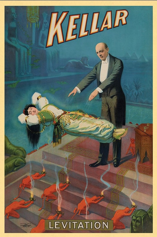 Kellar Levitation Vintage Magic Unframed Print Wall Art-0