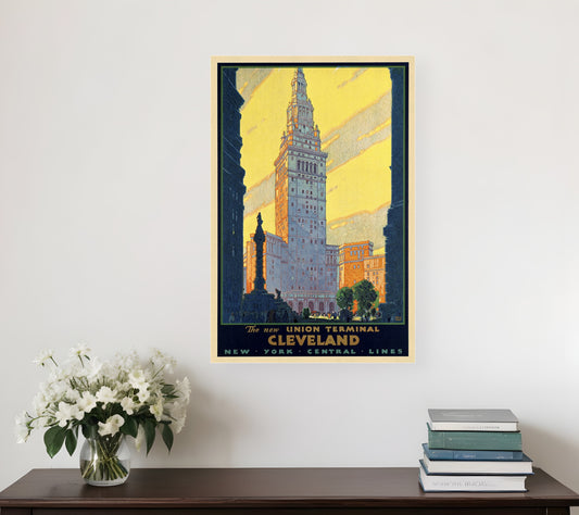 Cleveland Union Terminal Vintage Travel Unframed Print Wall Art-0