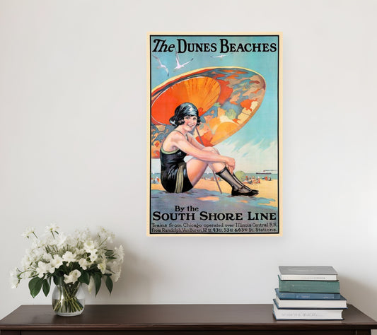 Dunes Beaches Vintage Travel Unframed Print Wall Art-0