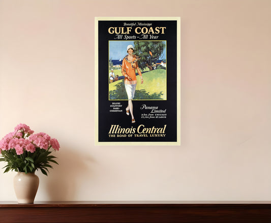 Gulf Coast Golf 1932 Vintage Travel Unframed Print Wall Art-0