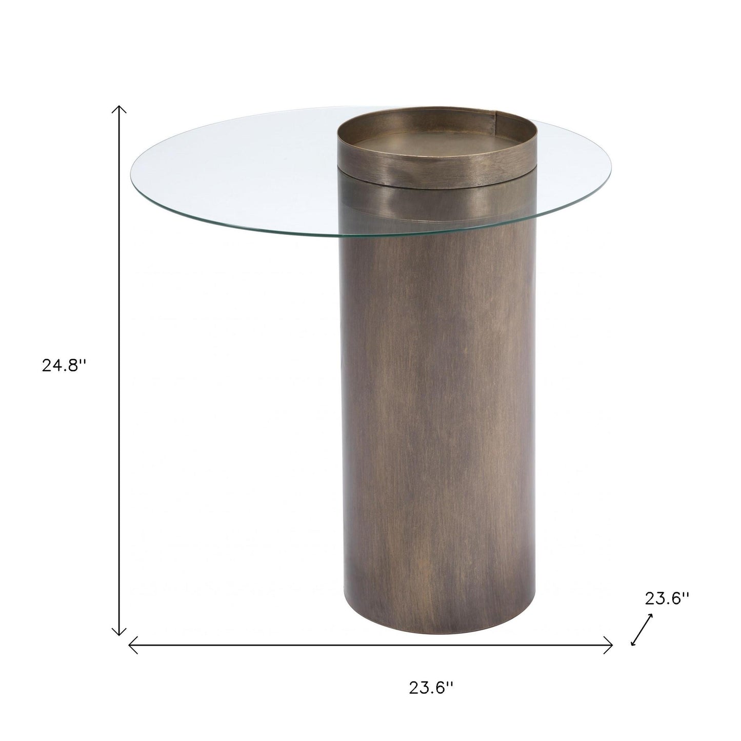 Contemporary Antique Gold End Table-7