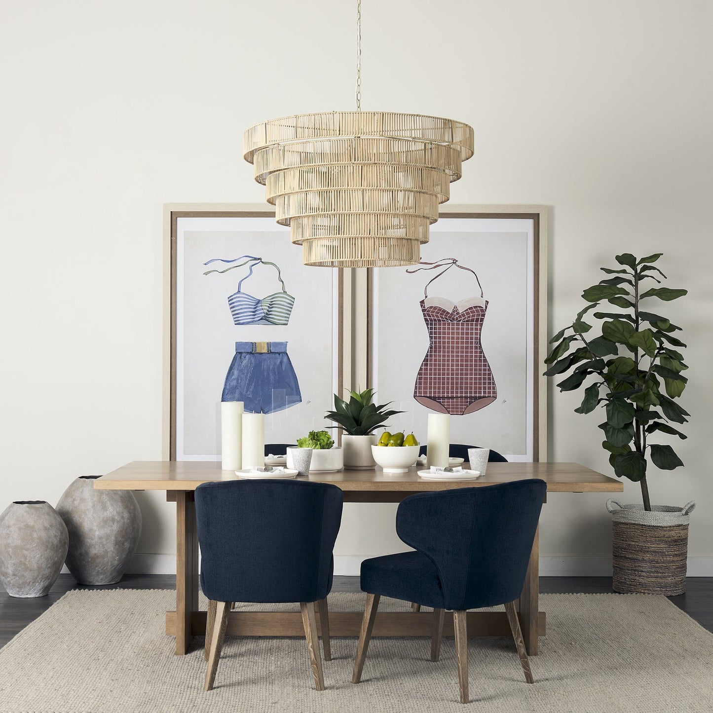 Navy Blue And Black Wingback Dining Side Chair-8