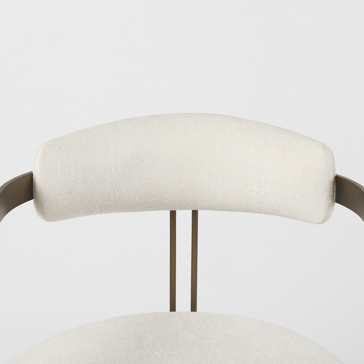 White And Gold Upholstered Dining Arm Chair-6