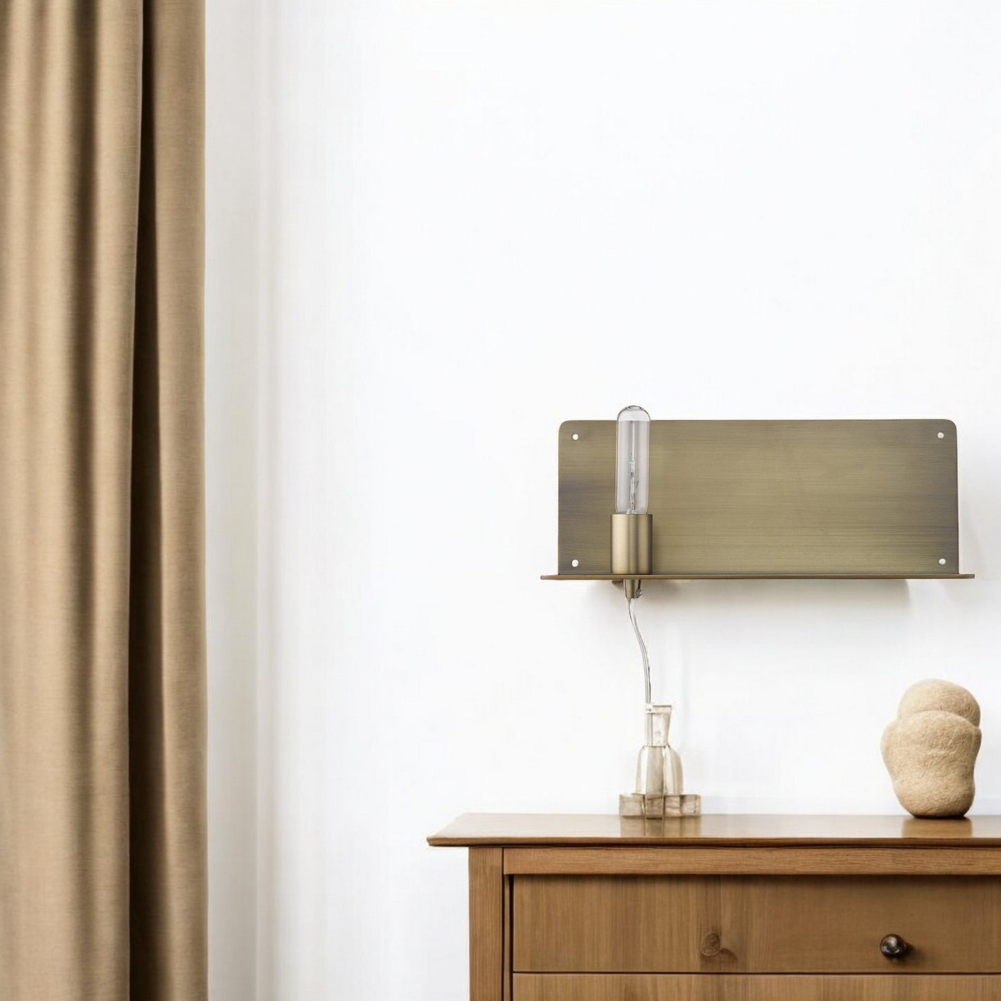 Dull Gold Shelf Wall Light-0