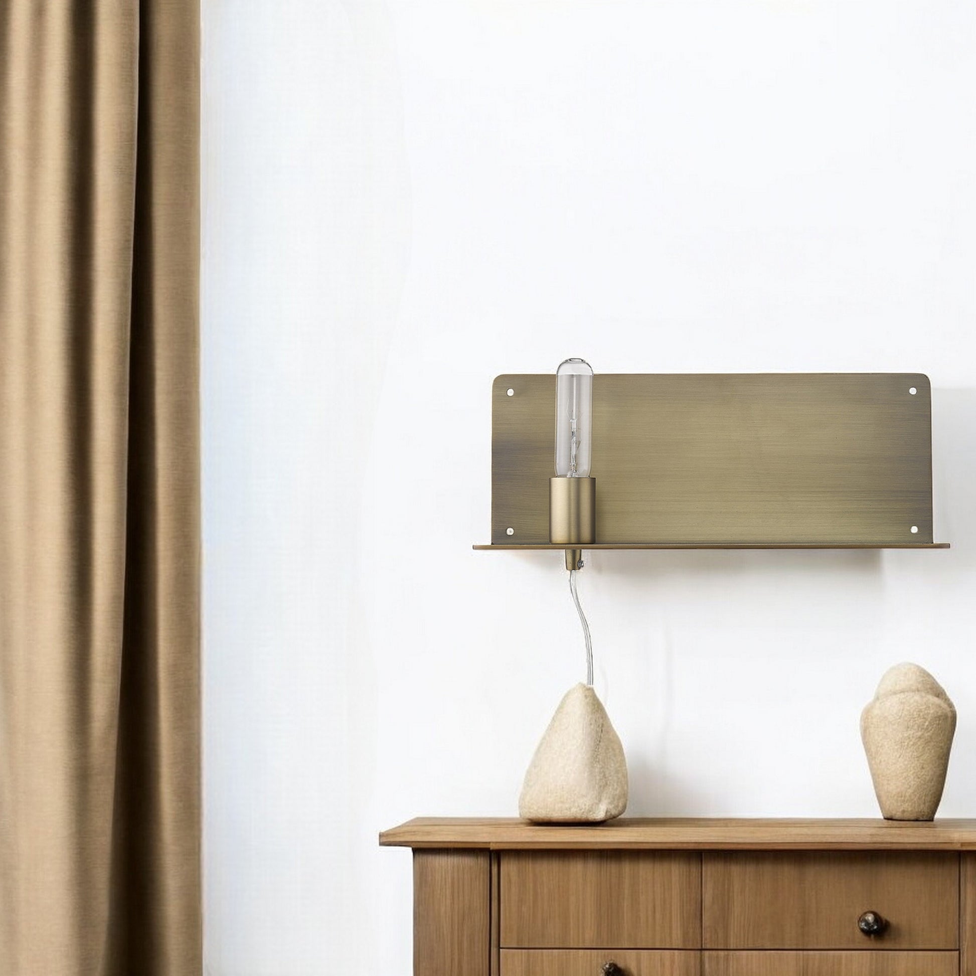 XL Dull Gold Shelf Wall Light-0