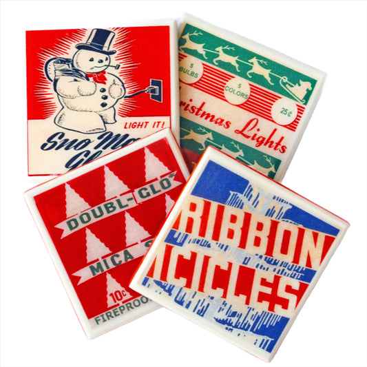 Vintage Christmas Drink Coaster Set-0
