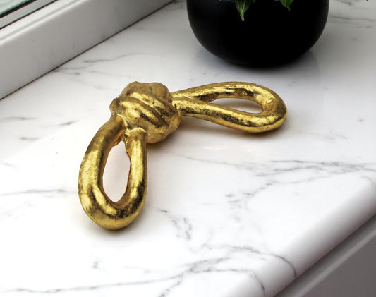 6" Gold Rustic Cast Iron Knot Tabletop Sculpture-0