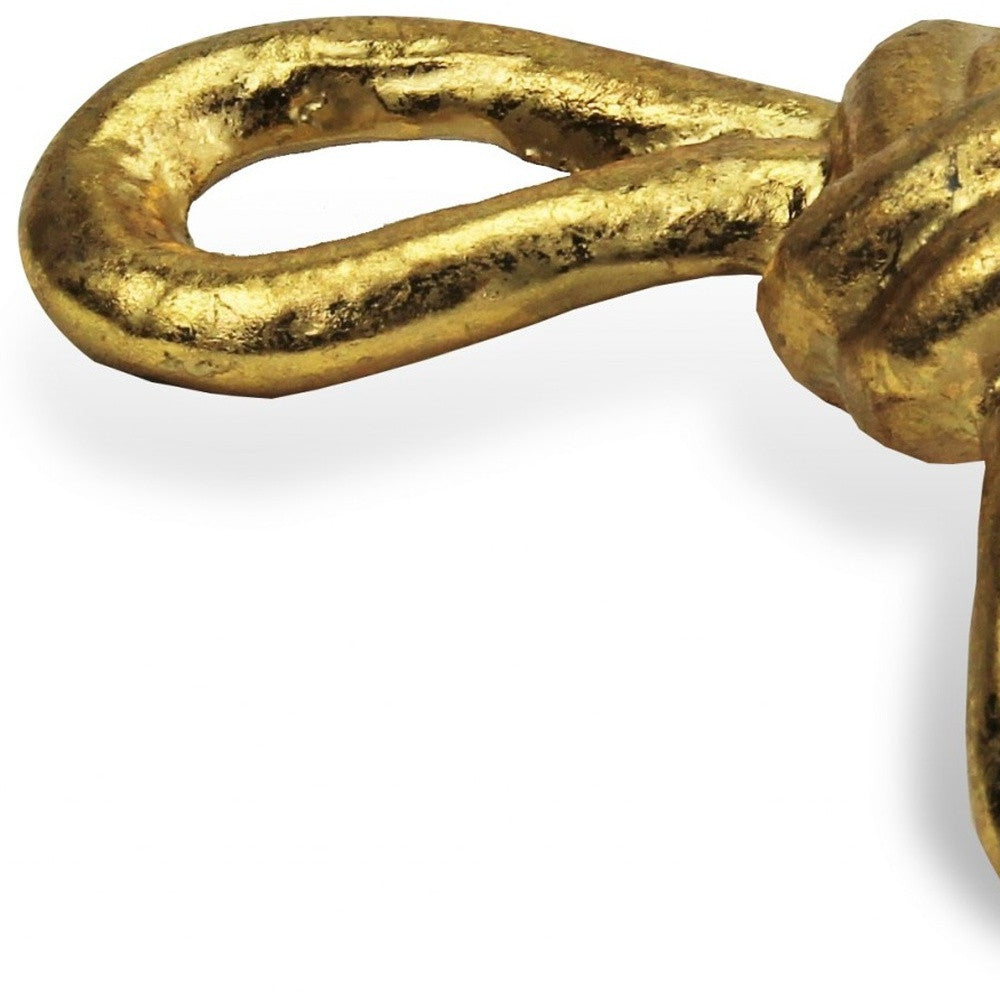 6" Gold Rustic Cast Iron Knot Tabletop Sculpture-7