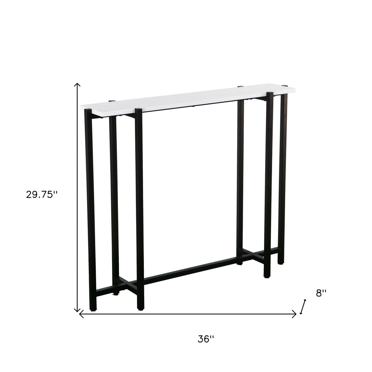 36" White and Black Frame Console Table-8