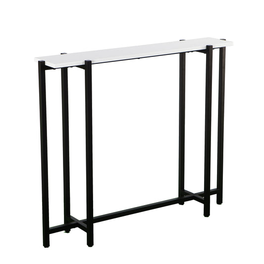 36" White and Black Frame Console Table-0